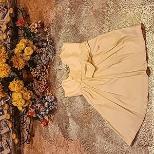 Calvin Klein Satin Finish Yellow Cocktail Party Dress Size 10